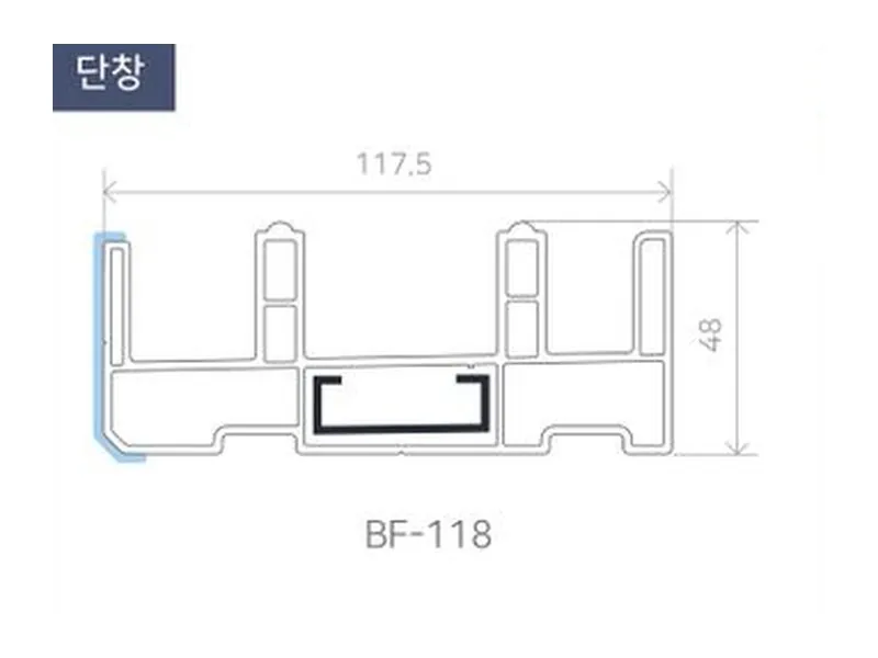 대형 단창 단면 도면